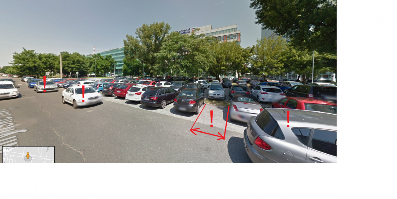 Mlynské nivy - vyznačenie parkovacích miest okolo biznis centier ...