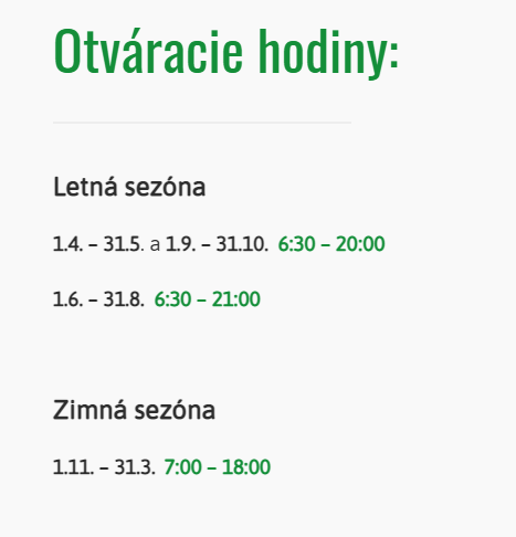 Mladoboleslavská-otváracie hodiny v Zámockom parku, , Pezinok |  Odkazprestarostu.sk