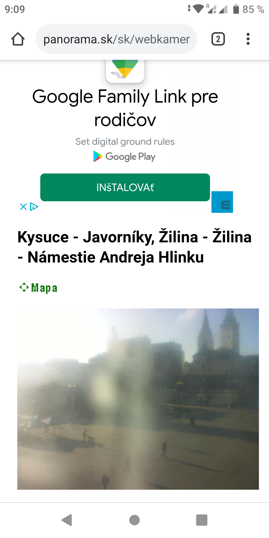 Námestie Andreja Hlinku-znečistená webkamera, Staré mesto, Žilina |  Odkazprestarostu.sk